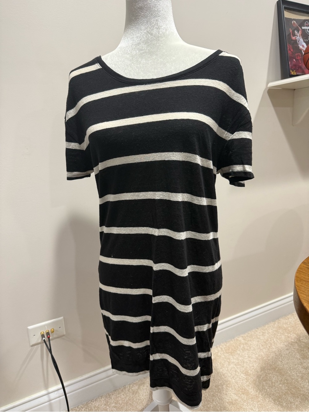 BDG Black and White Striped Short Sleeve Tee